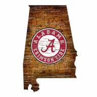 Alabama Crimson Tide Distressed State with Logo Sign