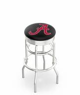 Alabama Crimson Tide "A" Double Ring Swivel Barstool with Ribbed Accent Ring