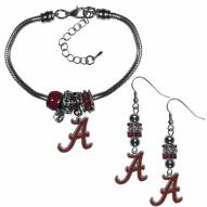 Alabama Crimson Tide Euro Bead Earrings & Bracelet Set