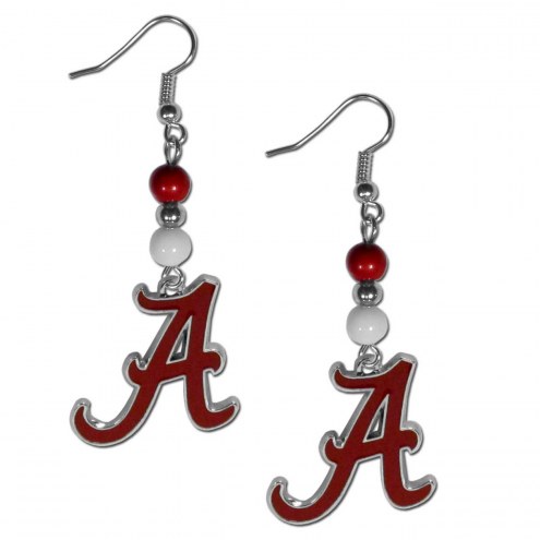 Alabama Crimson Tide Fan Bead Dangle Earrings