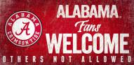 Alabama Crimson Tide Fans Welcome Wood Sign