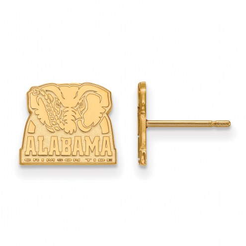 Alabama Crimson Tide Sterling Silver Gold Plated Extra Small Post Earrings