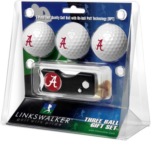 Alabama Crimson Tide Golf Ball Gift Pack with Spring Action Divot Tool