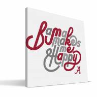Alabama Crimson Tide Happy Canvas Print