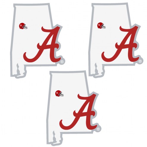 Alabama Crimson Tide Home State Decal - 3 Pack