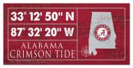 Alabama Crimson Tide Horizontal Coordinate 6" x 12" Sign