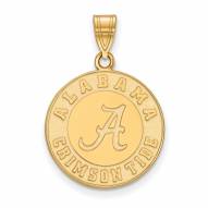 Alabama Crimson Tide Logo Art Sterling Silver Gold Plated Large Pendant