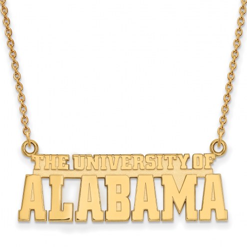 Alabama Crimson Tide Sterling Silver Gold Plated Large Pendant