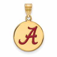 Alabama Crimson Tide Sterling Silver Gold Plated Medium Pendant