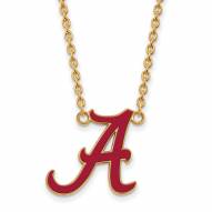 Alabama Crimson Tide Sterling Silver Gold Plated Large Pendant Necklace