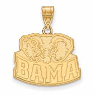 Alabama Crimson Tide Logo Sterling Silver Gold Plated Medium Pendant