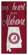 Alabama Crimson Tide My Heart State 6" x 12" Sign