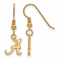 Alabama Crimson Tide NCAA Sterling Silver Gold Plated Extra Small Dangle Earrings