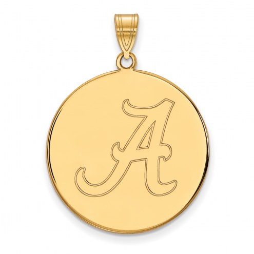 Alabama Crimson Tide NCAA Sterling Silver Gold Plated Extra Large Disc Pendant