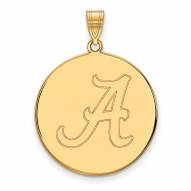 Alabama Crimson Tide NCAA Sterling Silver Gold Plated Extra Large Disc Pendant