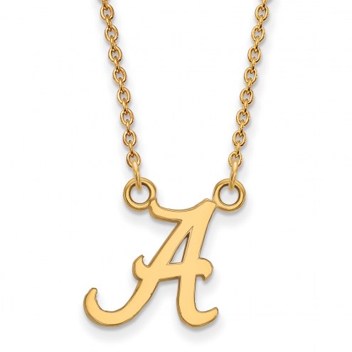 Alabama Crimson Tide NCAA Sterling Silver Gold Plated Small Pendant Necklace