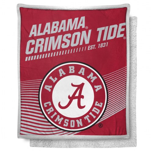 Alabama Crimson Tide New School Mink Sherpa Throw Blanket