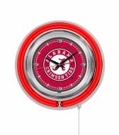 Alabama Crimson Tide Script Logo Neon Clock