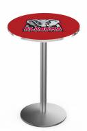 Alabama Crimson Tide Stainless Steel Bar Table with Round Base