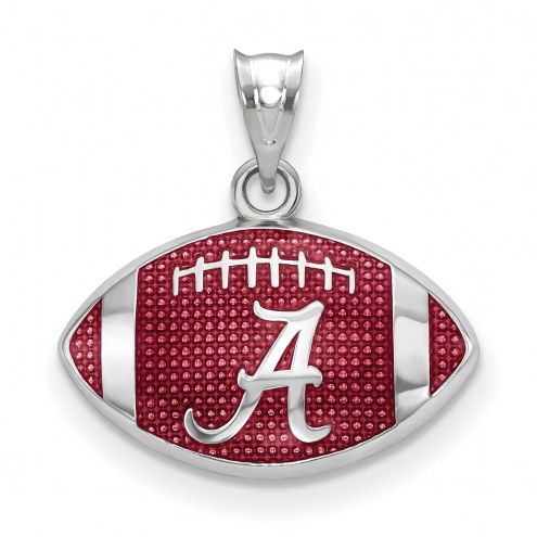 Alabama Crimson Tide Sterling Silver Enameled Football Pendant