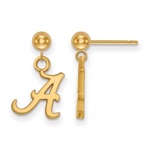 Alabama Crimson Tide Sterling Silver Gold Plated Dangle Earrings