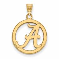 Alabama Crimson Tide Sterling Silver Gold Plated Medium Pendant