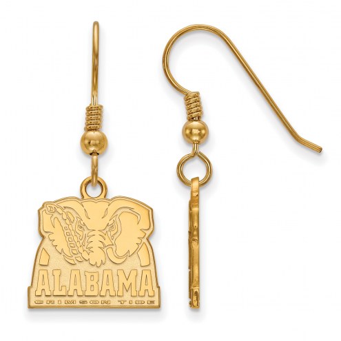 Alabama Crimson Tide Sterling Silver Gold Plated Small Dangle Earrings