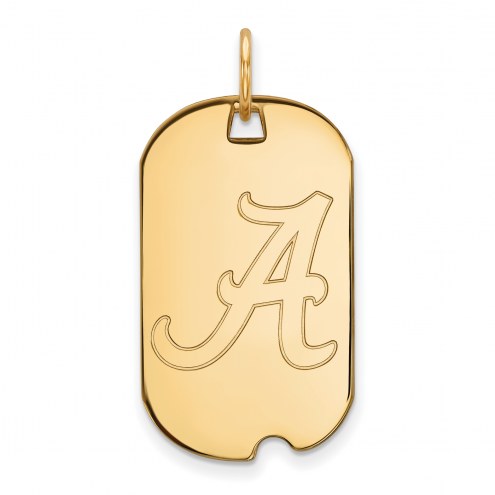 Alabama Crimson Tide Sterling Silver Gold Plated Small Dog Tag