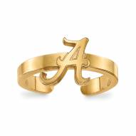 Alabama Crimson Tide Sterling Silver Gold Plated Toe Ring