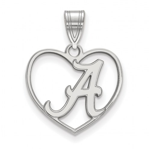 Alabama Crimson Tide Sterling Silver Heart Pendant