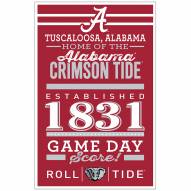 Alabama Crimson Tide Established Wood Sign