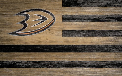 Anaheim Ducks 11&quot; x 19&quot; Distressed Flag Sign
