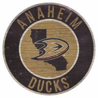 Anaheim Ducks 12" Circle with State Sign