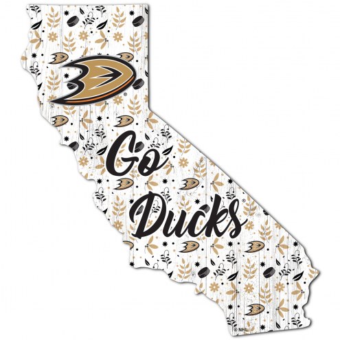 Anaheim Ducks 12&quot; Floral State Sign