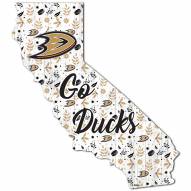 Anaheim Ducks 12" Floral State Sign