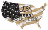 Anaheim Ducks 15" USA Flag Cutout Sign