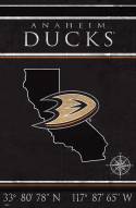Anaheim Ducks 17" x 26" Coordinates Sign