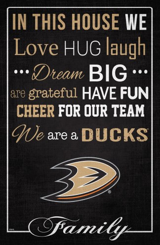 Anaheim Ducks 17&quot; x 26&quot; In This House Sign