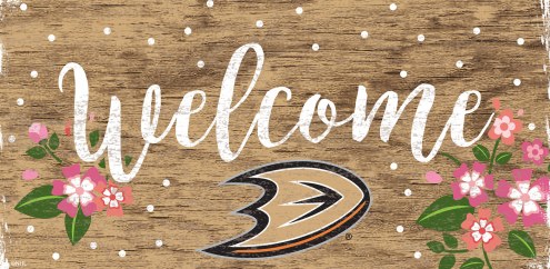 Anaheim Ducks 6&quot; x 12&quot; Floral Welcome Sign