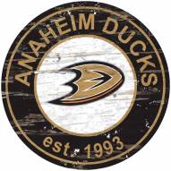 Anaheim Ducks Distressed Round Sign