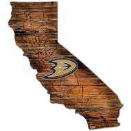 Anaheim Ducks Distressed State with Logo Sign
