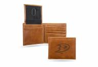 Anaheim Ducks Laser Engraved Brown Billfold Wallet