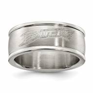 Anaheim Ducks Stainless Steel Logo Ring