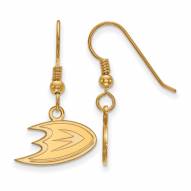 Anaheim Ducks Sterling Silver Gold Plated Extra Small Dangle Earrings