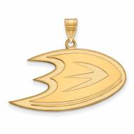 Anaheim Ducks Sterling Silver Gold Plated Large Pendant