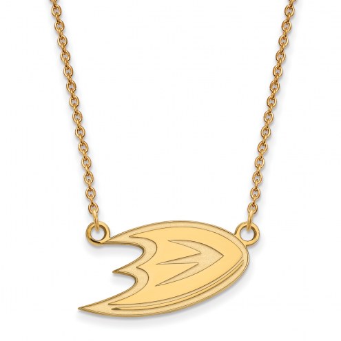 Anaheim Ducks Sterling Silver Gold Plated Small Pendant Necklace