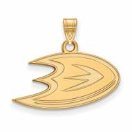 Anaheim Ducks Sterling Silver Gold Plated Small Pendant