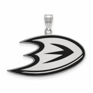 Anaheim Ducks Sterling Silver Large Enameled Pendant