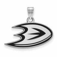 Anaheim Ducks Sterling Silver Small Enamel Pendant
