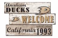 Anaheim Ducks Welcome 3 Plank Sign